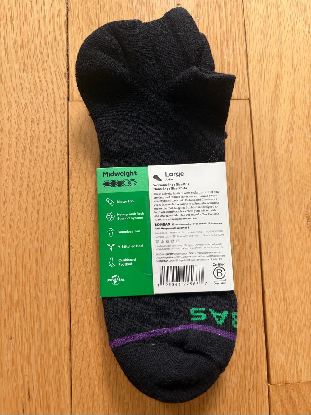 NWT Bombas x Wicked Black Low-Cut Socks - Picture 2 of 3